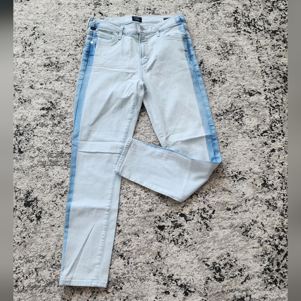 Citizens Of Humanity Rocket Crop Highrise Skinny Jeans Two Tone Womens 27